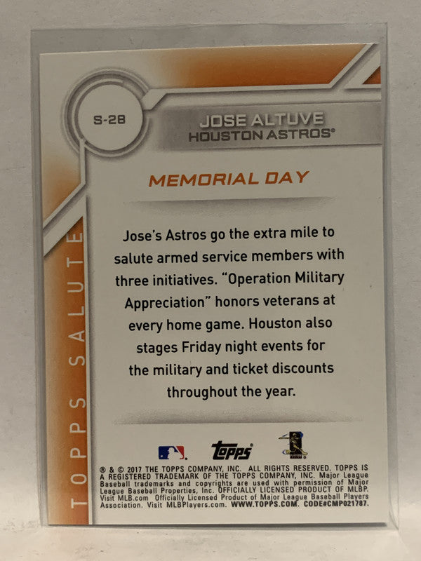 S-28 Jose Altuve Memorial Day Houston Astros 2017 Topps Series One Ba –  GwynnSportscards