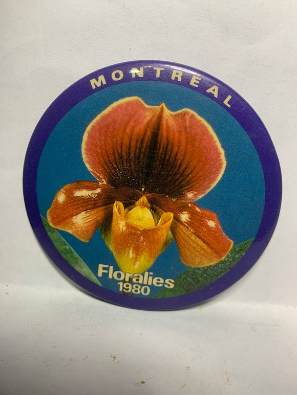 Montreal Fleralies 1980 Orchid  Button Pinback