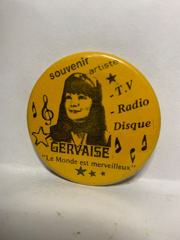 Gervaise Souvenenir artiste  Button Pinback