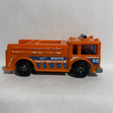 Orange Fire Eater Truck Engine Hot Wheels Emergency Diecast Car