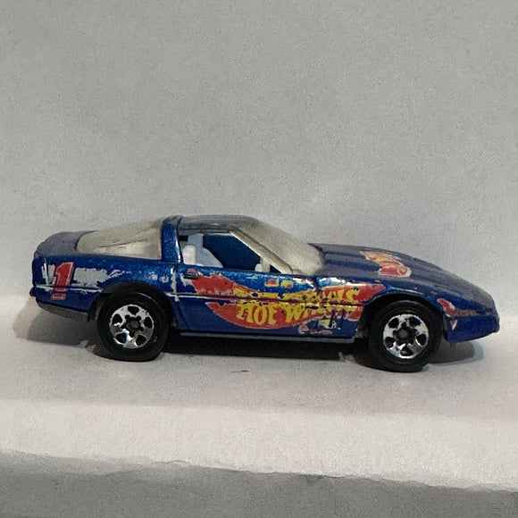 Blue 80's Corvette Hot Wheels Diecast Car