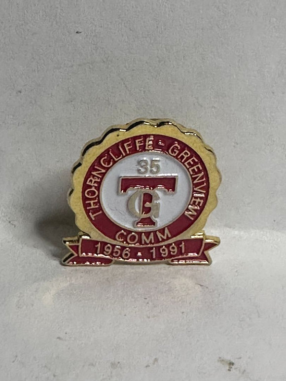 Thorncliffe Greenview Comm 35th 1956 91 Logo  Lapel Pin