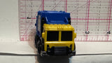 Yellow Blue Total Disposal Garbage Truck GHB66 ©2019 Hot Wheels Diecast Car