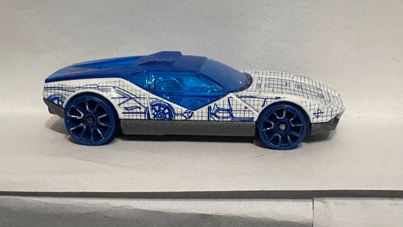 White Graph Paper La Fasta ©2008 Hot Wheels Diecast Car