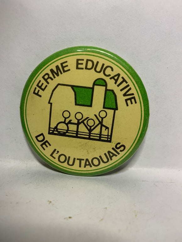 Ferme Educative De L'Outoouair Logo  Button Pinback