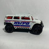 White HWPD Rockster Police 2003 Hot Wheels Emergency Diecast Car