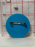 Blue Smiling Face  Button Pinback
