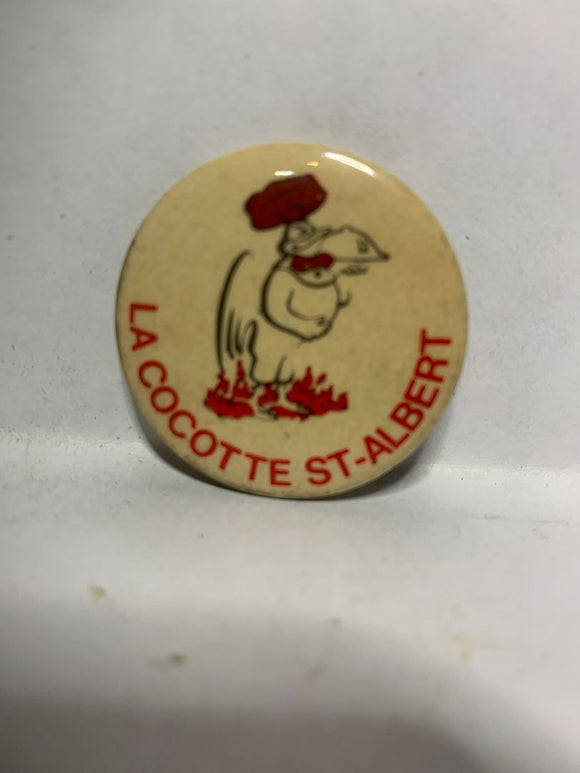 La cocotte St Albert Mascot Logo  Button Pinback
