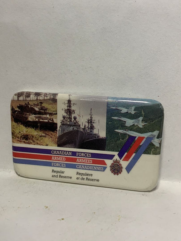 Canadian Armed Forces Regular and Reserve Symbols  Button Pinback