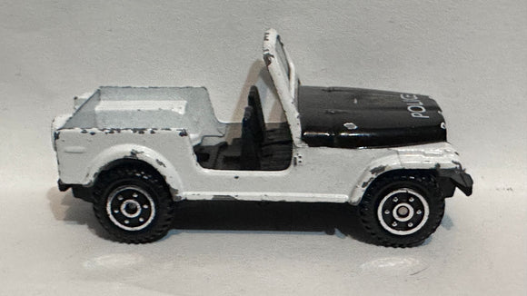 White Police Jeep Yatming Diecast Car