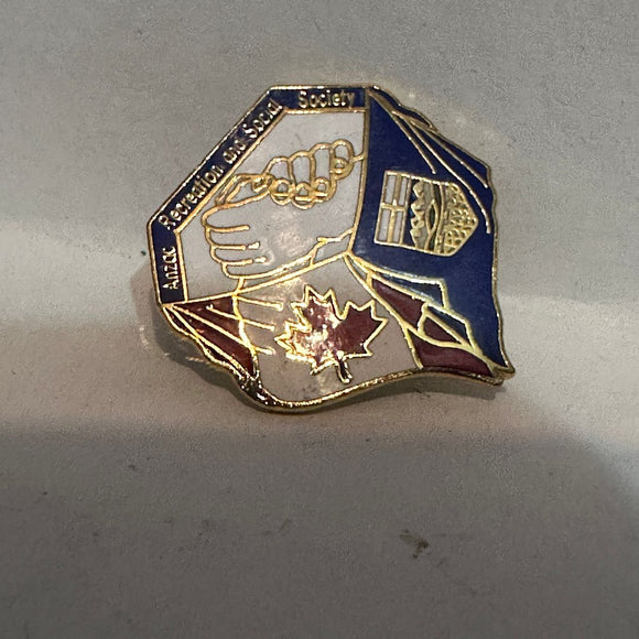 Anzoc Recreation and Social Society Canada Alberta Freindship Flags  Lapel Pin