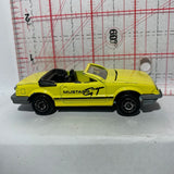 Yellow Mustang GT Convertible Ford #227 1/59 Majorette Diecast Car