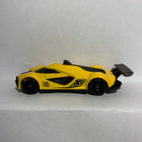 Yellow Mach Speeder FJV63 Hot Wheels Diecast Car