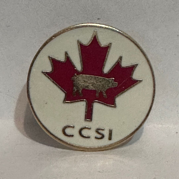 CCSI Pork Canada Maple Leaf Hog  Lapel Pin