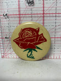 Rose Flower Vie  Button Pinback