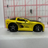 Yellow 2005 Corvette First Editions Tooned Hot Wheels Diecast Car
