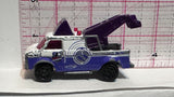 White Blue Breakdown Van ©1985 Matchbox Diecast Car