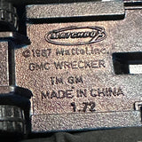 Black GMC Wrecker Truck 1987 172 Matchbox Diecast Car