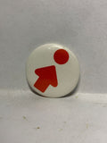 Arrow Pointing towards Red Dot  Button Pinback