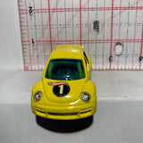 Yellow Volkswagen New Beetle Cup Hot Wheels Diecast Car