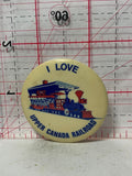 I Love upper Canada Railroad  Button Pinback