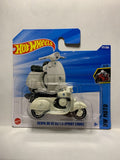 White Vespa 90 SS Super Sprint 1966 HW Metro JBB07 N522 2024 Short Card Hot Wheels Diecast Car