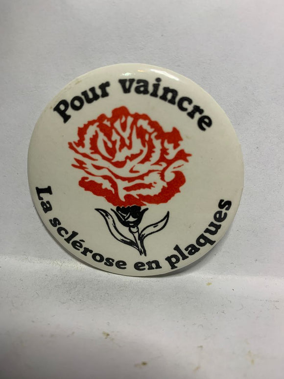 Pour Vaincre La sclerose en plaques Carnation Flower  Button Pinback