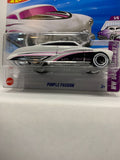 White Purple Passion  HW Designed By HYX55 N521 2024 Short Card Hot Wheels Diecast Car
