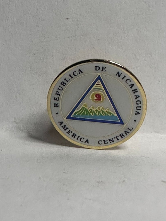 Republica De Nicaragua America Central Logo  Lapel Pin