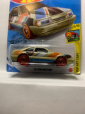 White '92 Ford Mustang HW Art Cars GHF95 D7C6 2018 Long Card Hot Wheels Diecast Car