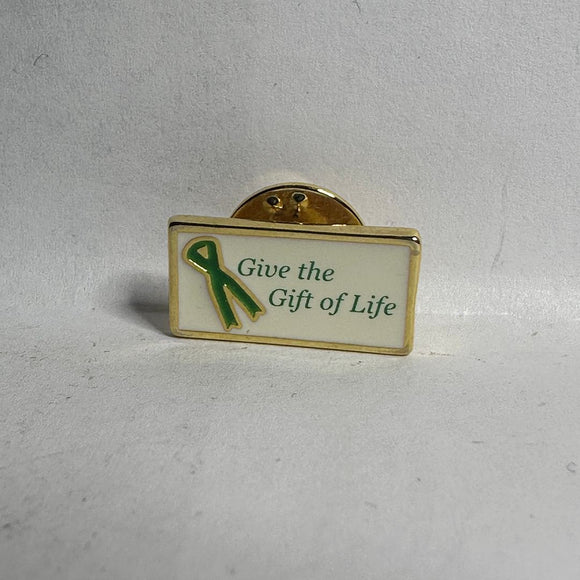 Green Ribbon Give the Gift of Life  Lapel Pin