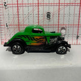Green '34 Ford 3 Window Coupe Hot Wheels Diecast Car