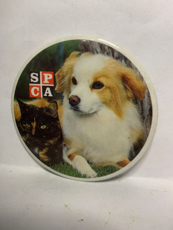 SPCA Cat and Dog  Button Pinback