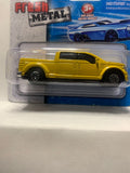 Yellow Ford Mighty F-350 Pick Up Truck Fresh Metal 2017 Short Card Maisto Diecast Car