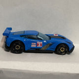 Blue Corvette C7 R 2014 Hot Wheels Diecast Car