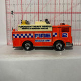 Orange Floodlight Heavy Rescue Newfield Borough Fire Co Truck Engine Mack Auxiliary Power Matchbox Diecast Car