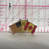 USA Canada Friendship Flags  Lapel Pin