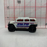 White HWPD Rockster Police 2003 Hot Wheels Emergency Diecast Car