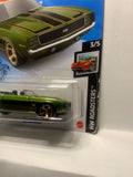 Green '69 Camaro HW Roadsters GHG06 M7C6 2018 Long Card Hot Wheels Diecast Car