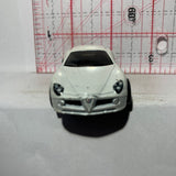 White Alfa Romeo 8C Competizione Hot Wheels Diecast Car