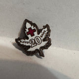 Red Cross 20th Blood Sans Canadian Maple Leaf  Lapel Pin