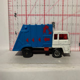 White Blue Refuse Truck #38 Superfast Matchbox Diecast Car