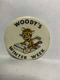 Woody's Winter Week Leopard Cub Sledding  Button Pinback