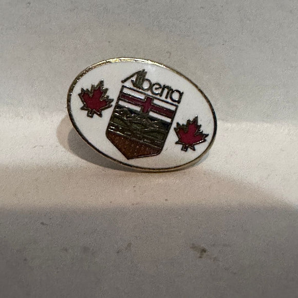 Alberta Crest Emblem Maple Leaf  Lapel Pin