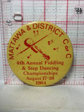 Mattawa & District C of C 1984 4th Annual Fiddling & Step Dancing Championship  Button Pinback