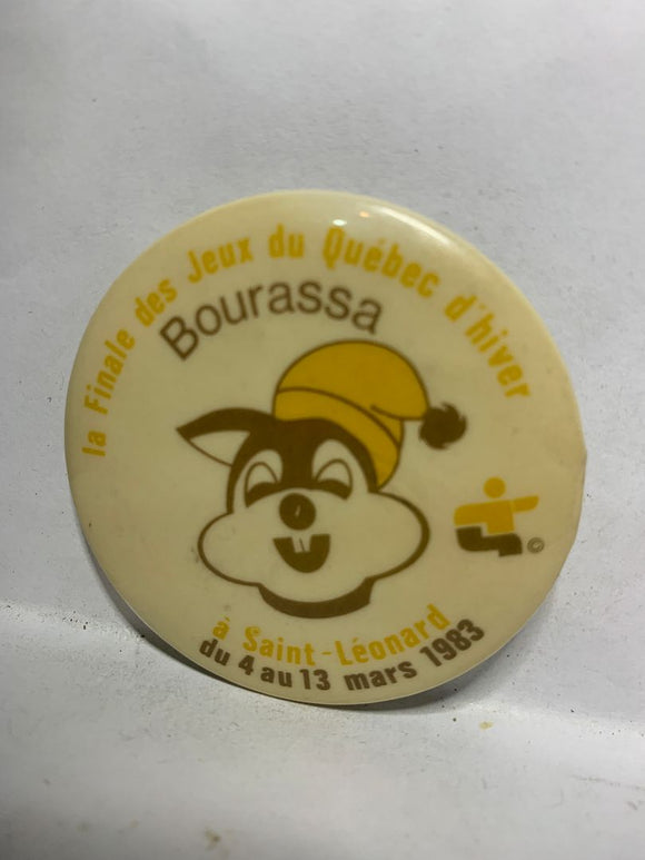 La Finale des Jeux du Qubec d'hive Bourassa 1983  Button Pinback