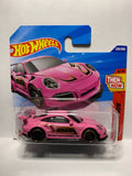 Pink Porsche 911 GT3 RS Then and Now JBB35 N521 G1 2025 Short Card Hot Wheels Diecast Car