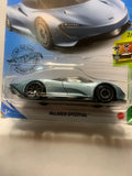 Blue McLaren Speedtail HW Exotics GHB53 D7C6 2018 Long Card Hot Wheels Diecast Car