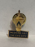 Medicine Hat The Gas City Logo Alberta  Lapel Pin