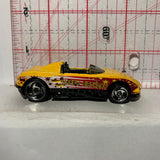 Yellow Happy Birthday MX48 Turbo Hot Wheels Diecast Car